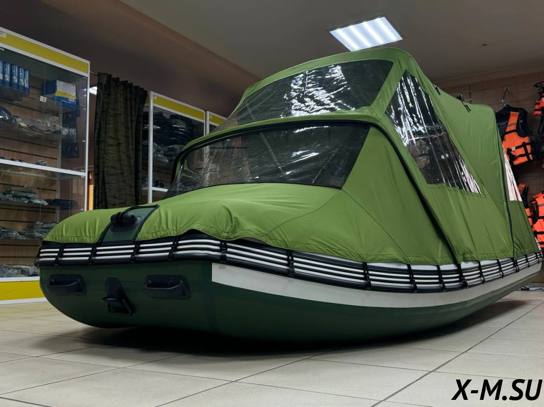 Ходовой комб. (носовой+основной) тент MISHIMO 380 RAPID, RAPID PRO зеленый Ходовой комб. (носовой+основной) тент MISHIMO 380 RAPID, RAPID PRO зеленый