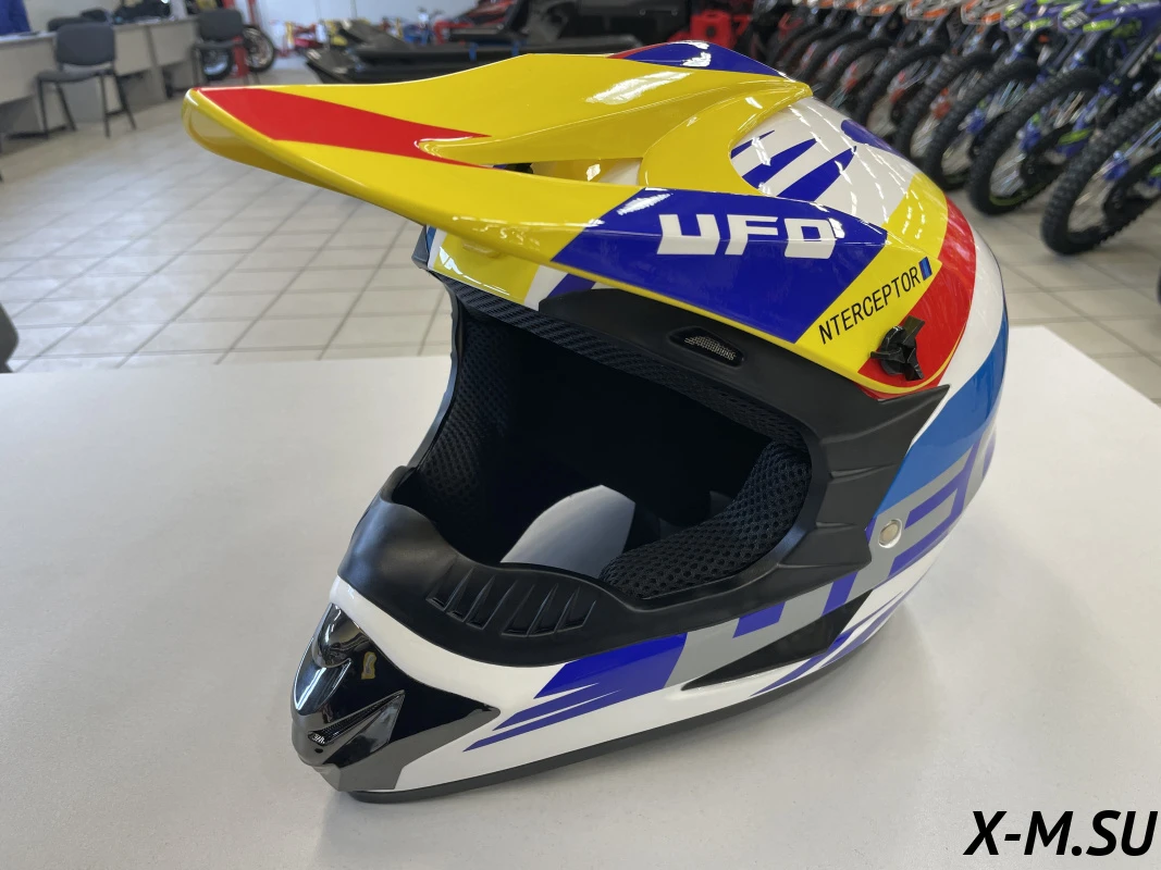 Шлем кроссовый HETOSHI UFD XD1-43 цв. Бело-сине-красно-желтый р. L Шлем кроссовый HETOSHI UFD XD1-43 цв. Бело-сине-красно-желтый р. L