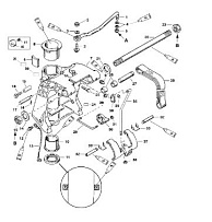 Поворотный кронштейн (Часть 1) 2-х тактного ПЛМ MERCURY 40 M Серийный номер от 0G760300 до 0T979999