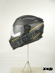 Шлем интеграл HETOSHI FF938 double visor Цв.Черно-серо-золотой Матовый р.XL